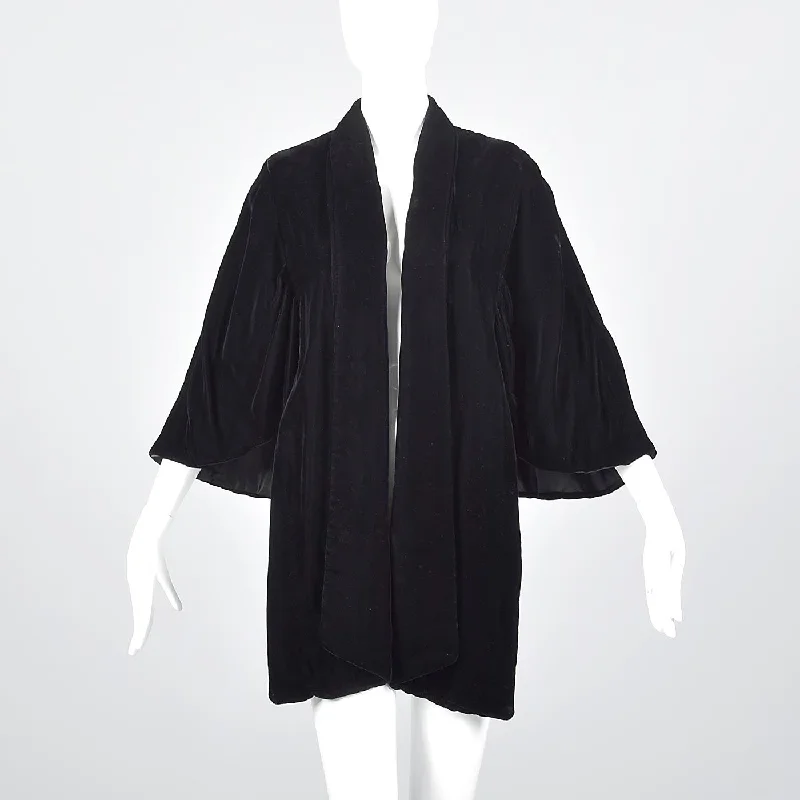 relaxed winter jacket1950s Black Velvet Shawl