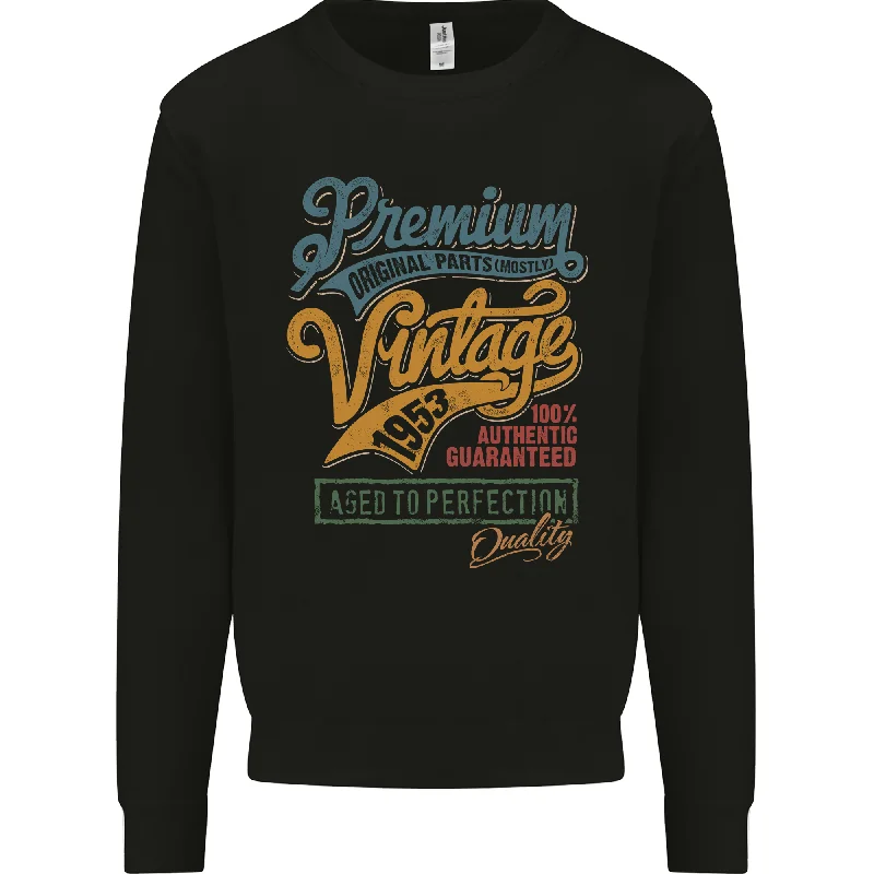 premium athletic sweatshirtAged to Perfection 71st Birthday 1953 Mens Sweatshirt Jumper