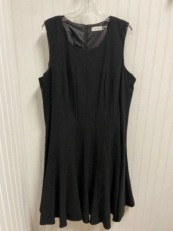 pleated maxi dressDress Work By Calvin Klein In Black, Size: 2x