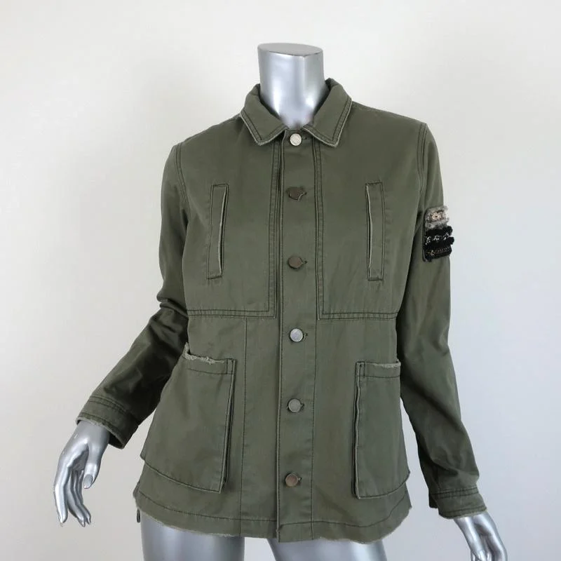 cozy wool-blend coatHeartloom Military Jacket Allie Olive Cotton Size Small