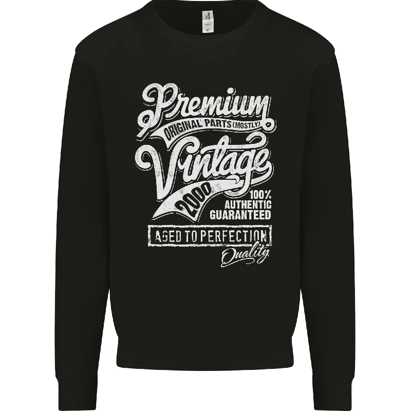 loose fit athletic hoodieAged to Perfection Vintage 24th Birthday 2000 Mens Sweatshirt Jumper