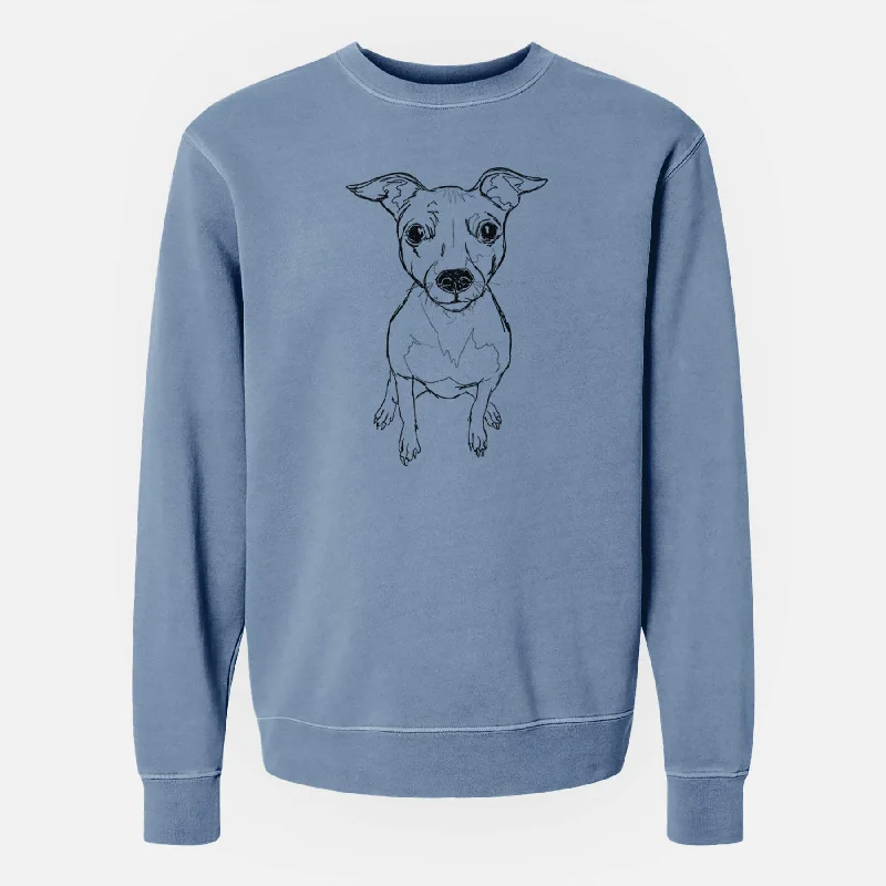 high-quality athletic sweatshirtDoodled Little Lucy the American Hairless Terrier - Unisex Pigment Dyed Crew Sweatshirt