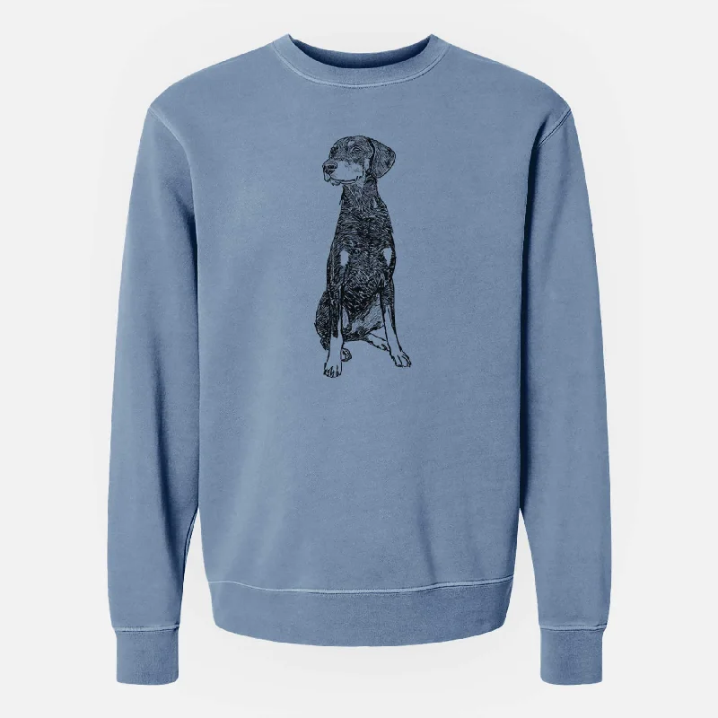 minimalistic workout hoodieDoodled Whiskey the Doberman Pinscher - Unisex Pigment Dyed Crew Sweatshirt