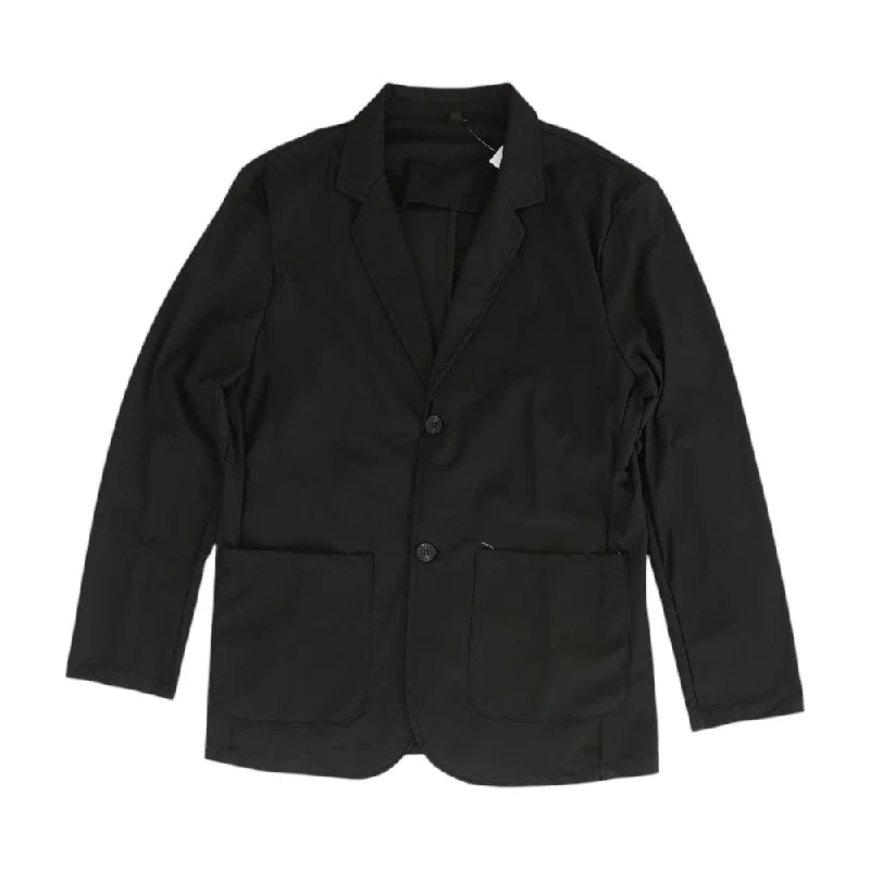 classic zip-up coatBlack Solid Blazer