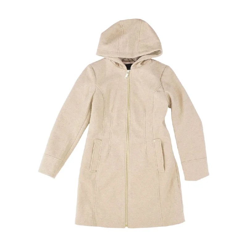 sleek trench coatBeige Solid Topcoat Coat