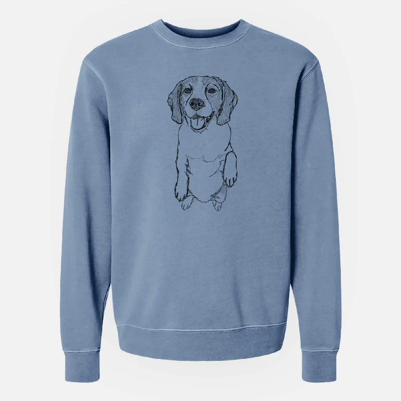 retro sports hoodieDoodled Jimmy Charles the Beagle - Unisex Pigment Dyed Crew Sweatshirt