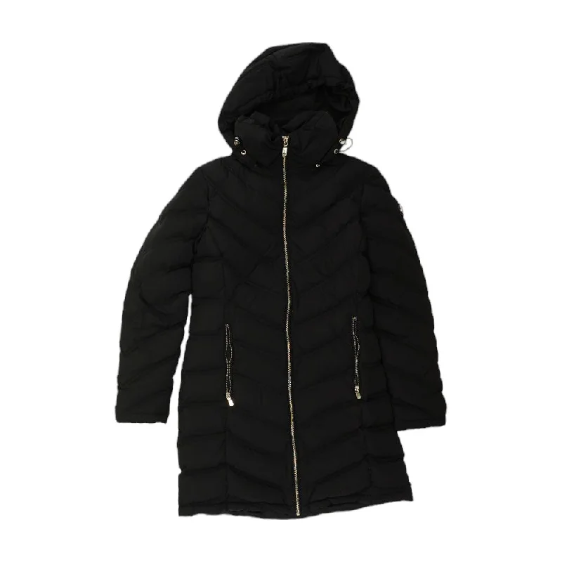 insulated winter jacketBlack Solid Topcoat Coat