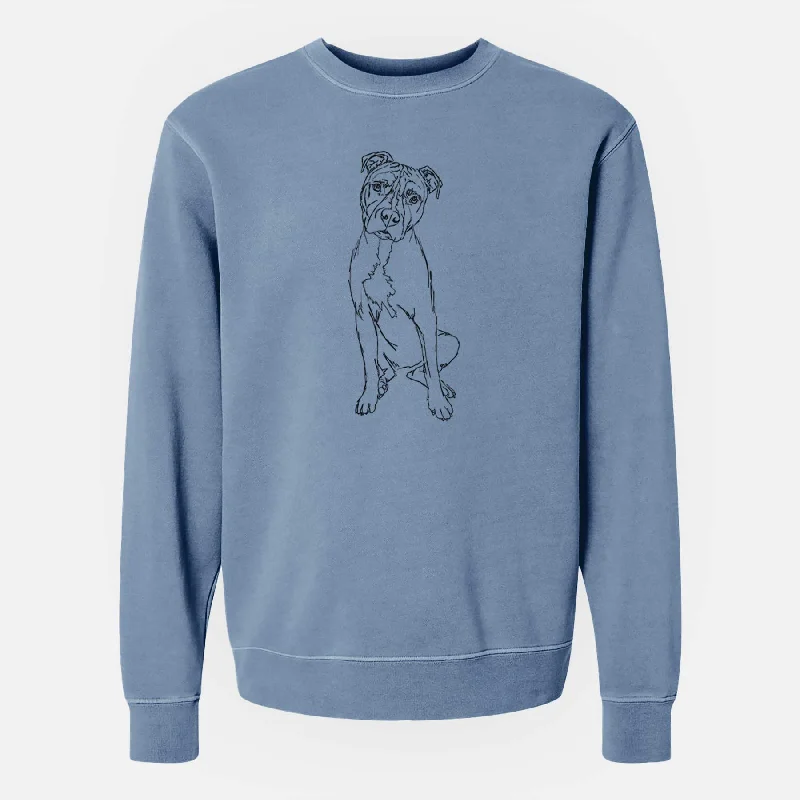 high-end athletic hoodieDoodled Reggie the American Staffordshire Terrier - Unisex Pigment Dyed Crew Sweatshirt