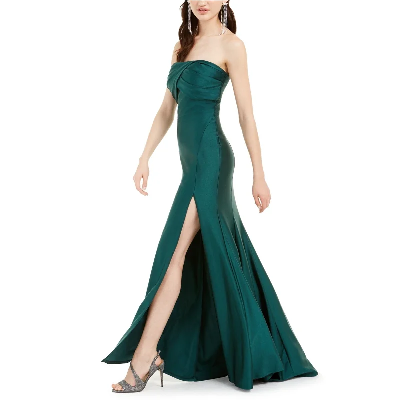 boho dressJump Junior's Ruched Strapless Gown Green Size 9-10 - 9/10