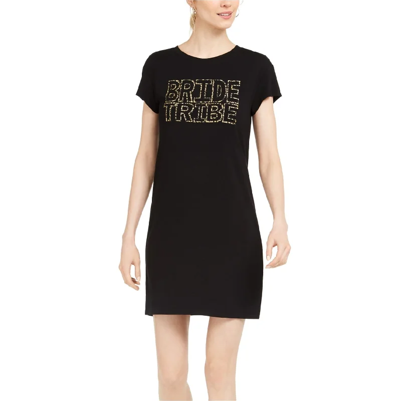 knit dressAdrianna Papell Womens Bride Tribe Shirt Dress, Black, Small