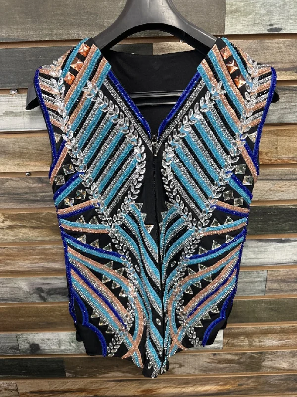 long-sleeve coatUSED  Western Show Vest Small/Medium Multi Color