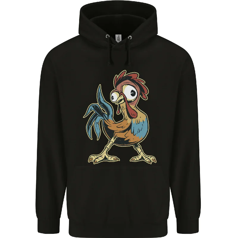 trendy zip-up hoodieA Funky Rooster Farm Animals Chicken Mens 80% Cotton Hoodie