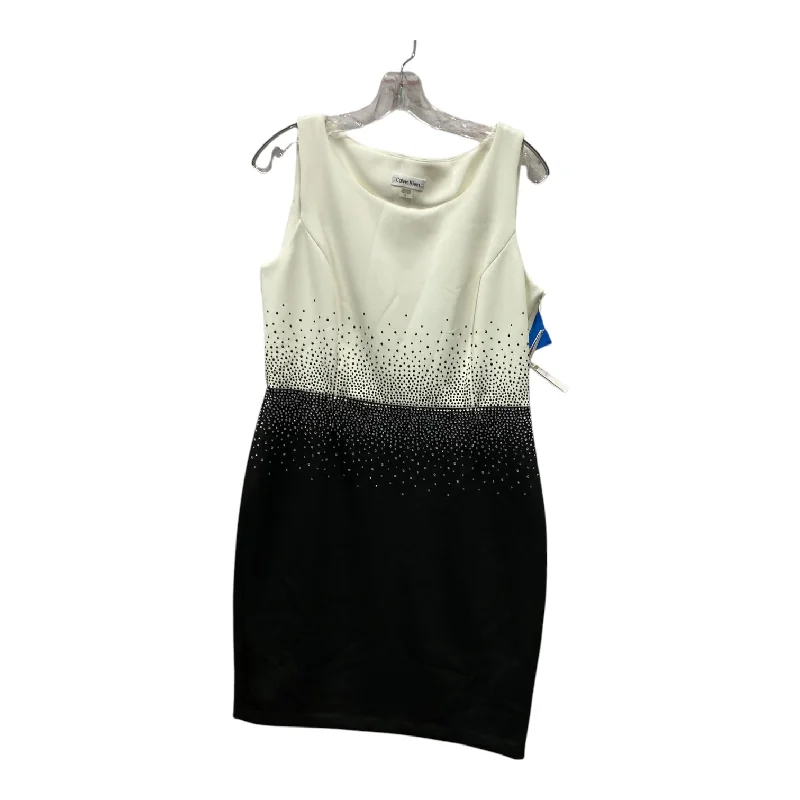 casual midi dressDress Party Short By Calvin Klein In Black & White, Size:L