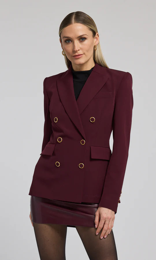 zip-up jacketArielle Crepe Blazer - Malbec