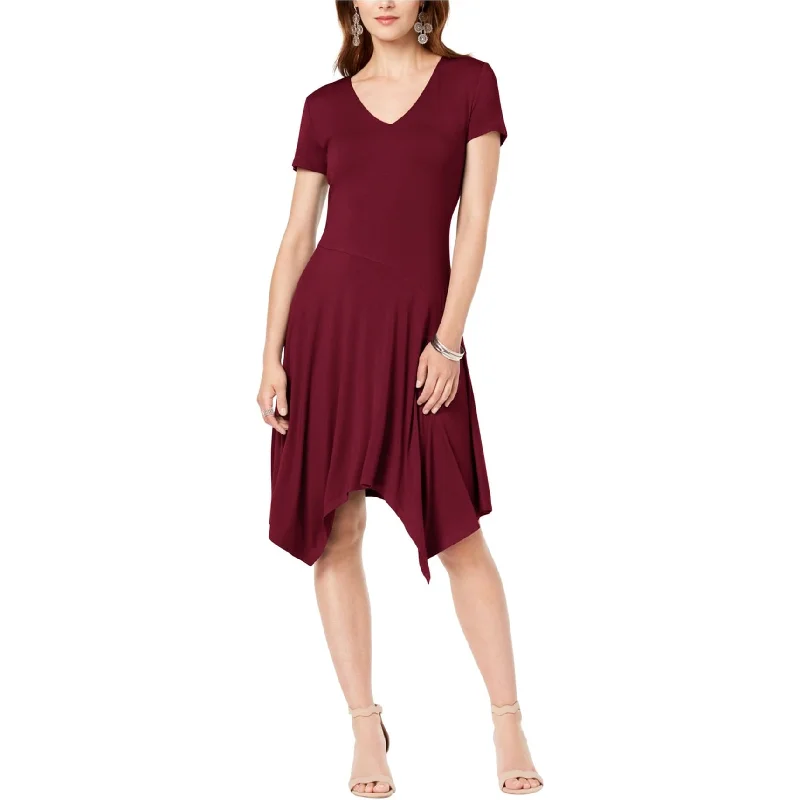 ruched dressI-N-C Womens Handkerchief Hem Asymmetrical Dress, Red, Medium