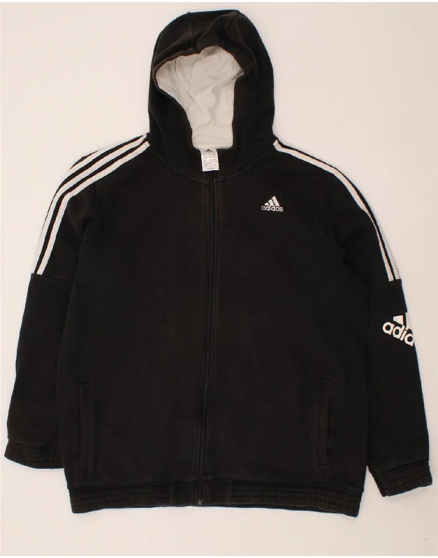 ADIDAS Mens Graphic Zip Hoodie Sweater XL Black Cotton