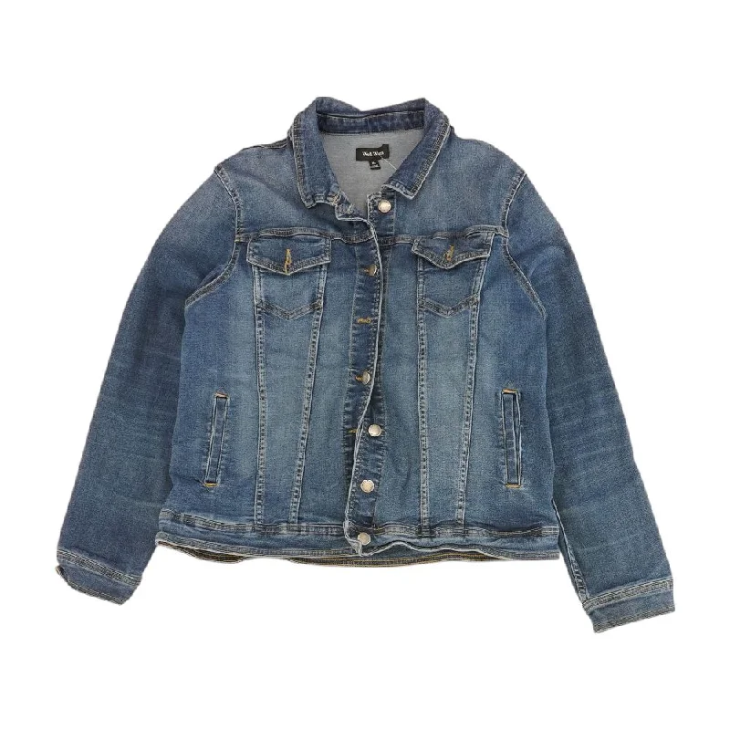 soft coatBlue Solid Denim Jacket