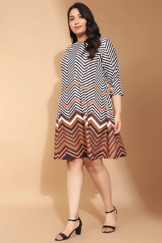 floral dressZig Zag Border Printed Dress