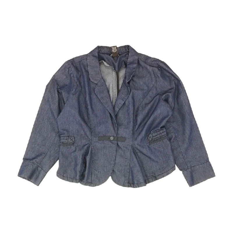 comfortable outerwearBlue Solid Blazer