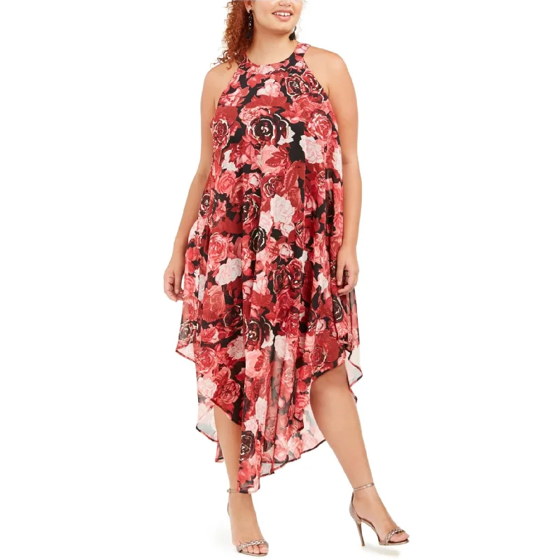 boho-chic dressLove Squared Womens Floral Midi Dress, Red, 3X