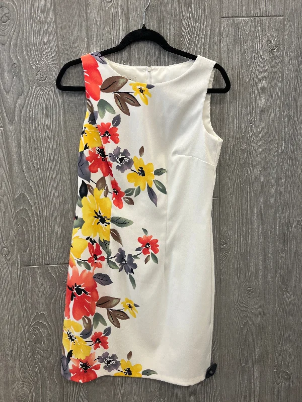 floral midi dressDress Party Short By Dressbarn In White, Size: S