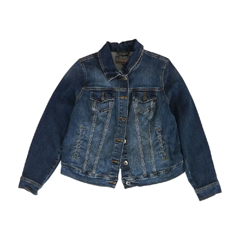 stylish raincoatBlue Solid Denim Jacket