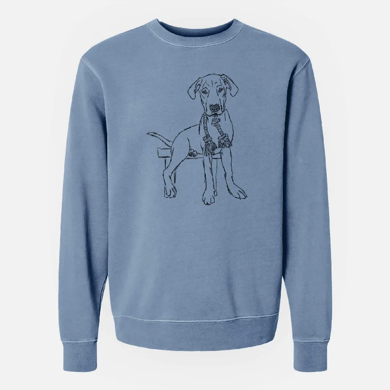 urban activewear hoodieDoodled Carson the Mixed Breed - Unisex Pigment Dyed Crew Sweatshirt