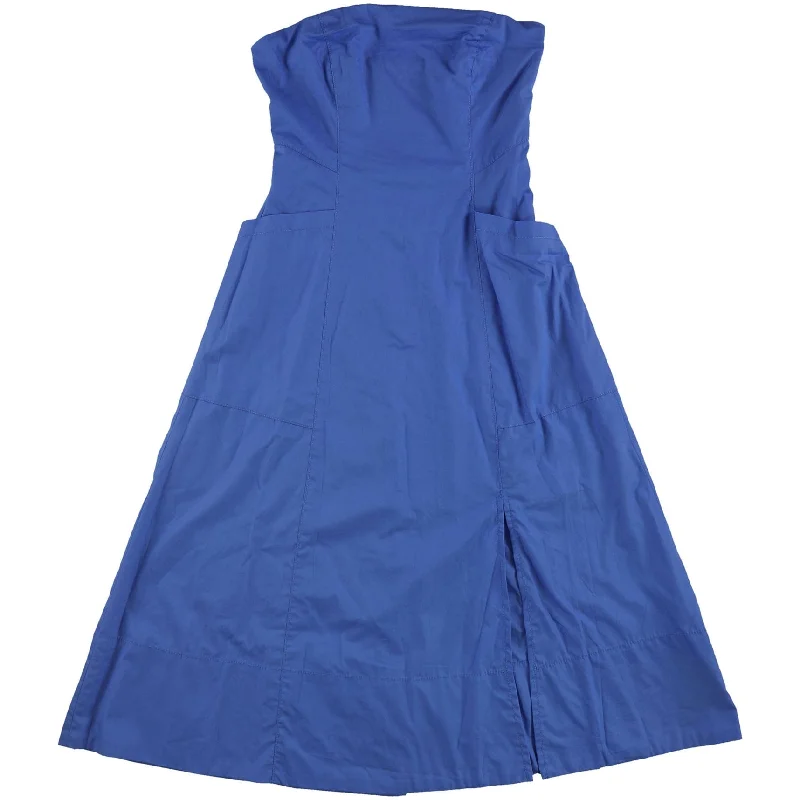 elegant dressFree People Womens Cotton Strapless A-line Dress, Blue, 0