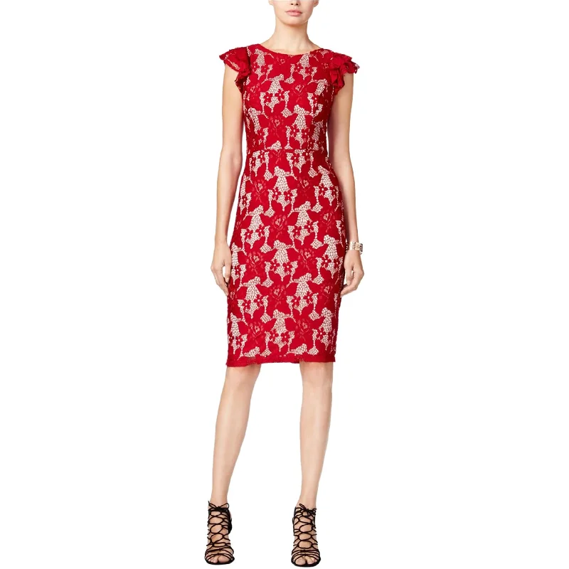 floral wrap dressXOXO Womens Ruffle Sleeve Midi Dress, Red, Large