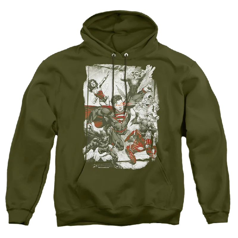 warm pullover hoodieJustice League Green And Red - Pullover Hoodie