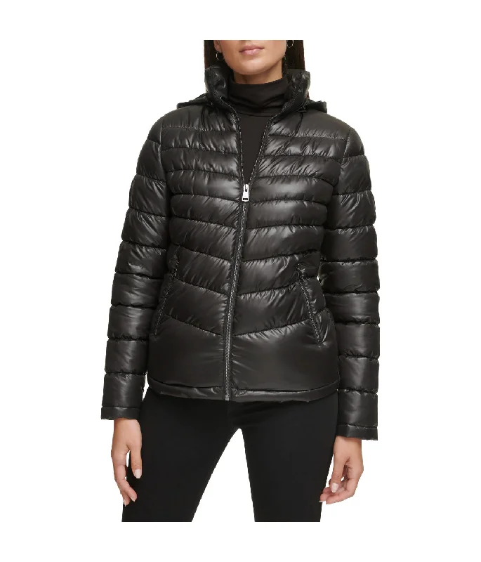 cold weather jacketHooded Packable Jacket W Contrast Lining