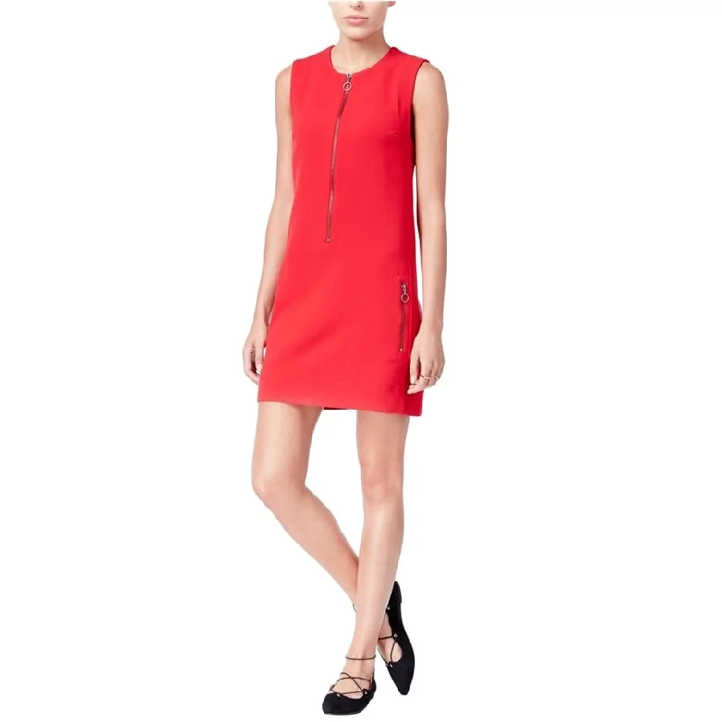 casual midi dressRachel Roy Womens Front-Zip Sheath Dress, Red, Large