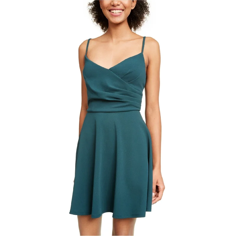 backless dressTrixxi Womens Rouched Fit & Flare Dress, Green, Medium