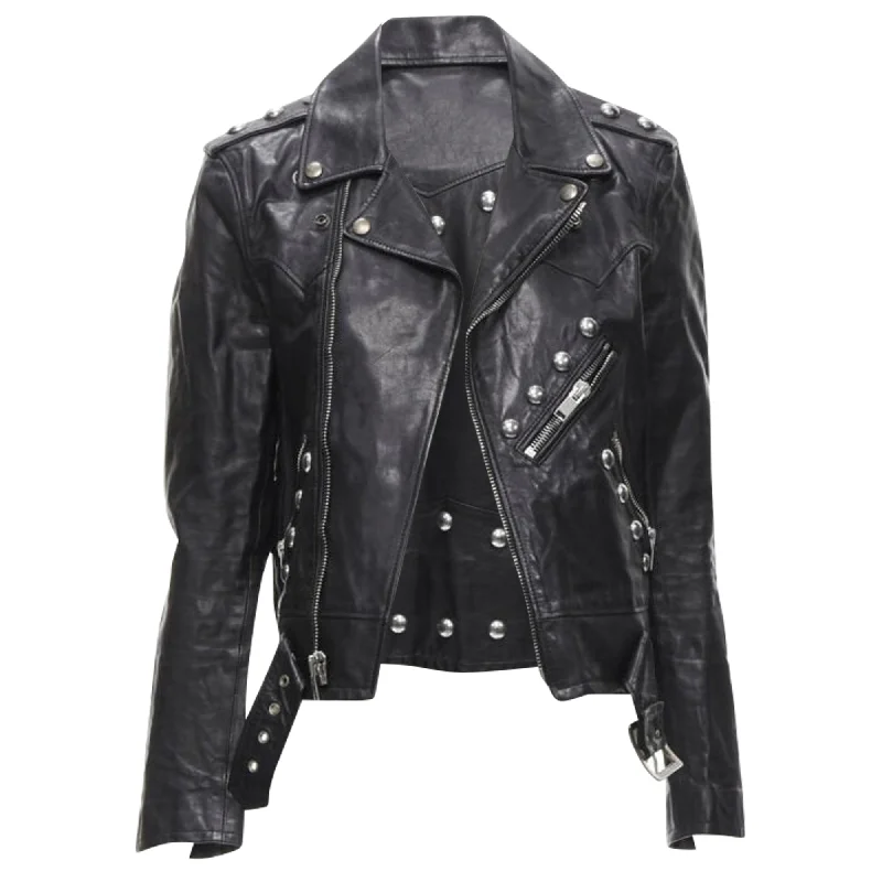 Saint Laurent Hedi Slimane leather studded biker