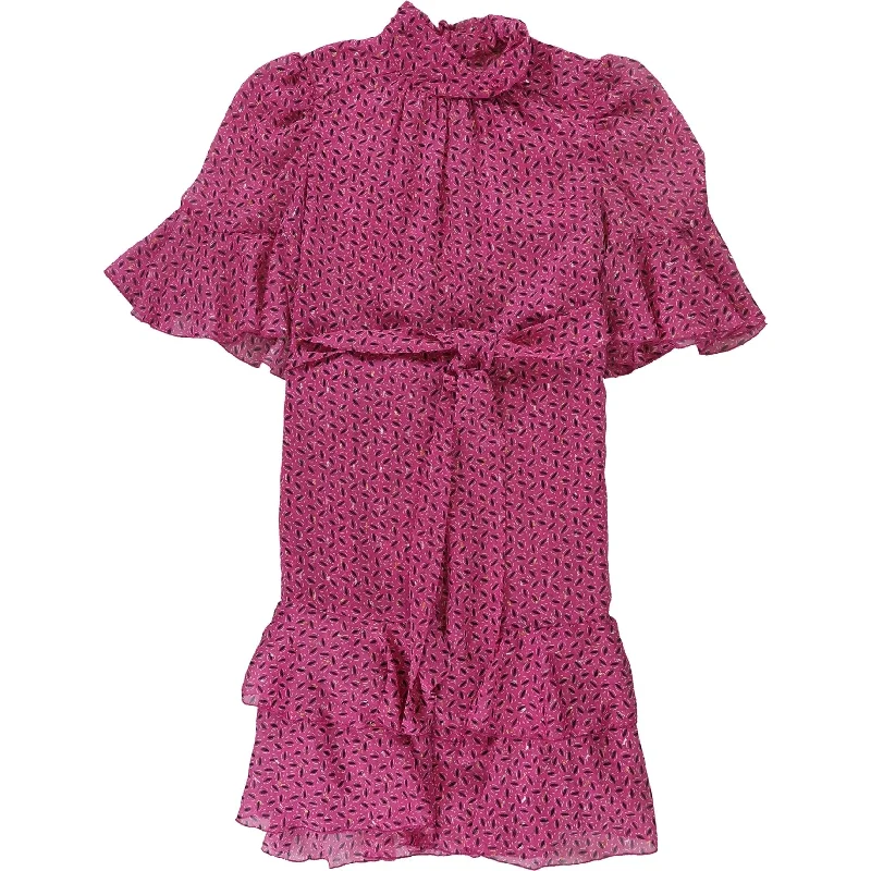 casual knit dressSabina Musayev Womens Belted Ruffle Hem Tiered Dress, Pink, X-Small