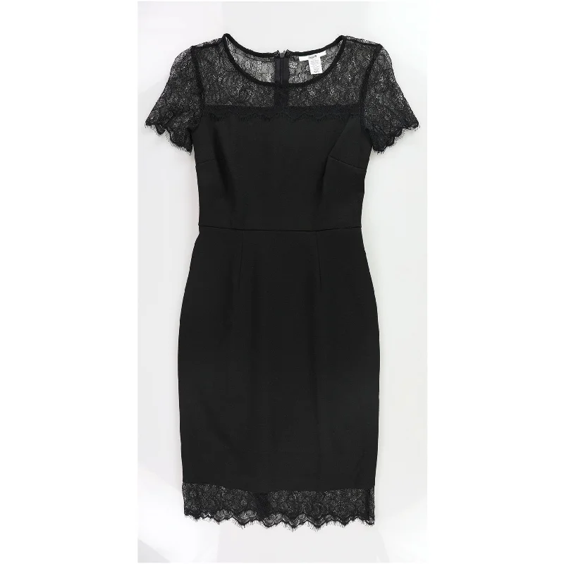 modern dressbar III Womens Lace Contrast Sheath Dress, Black, XX-Small