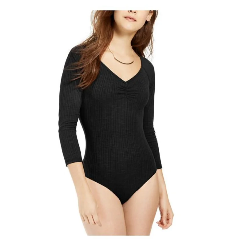 trendy dressSelf Esteem Juniors' Long-Sleeve Bodysuit Black Size Large