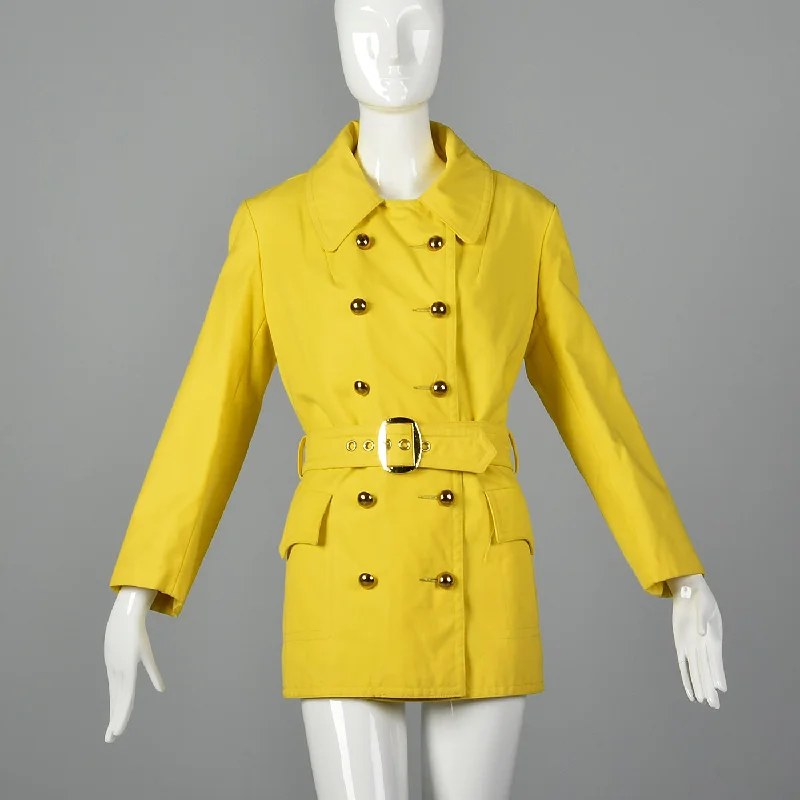 vintage trench coat1960s Anne Klein Mod Yellow Trench Coat