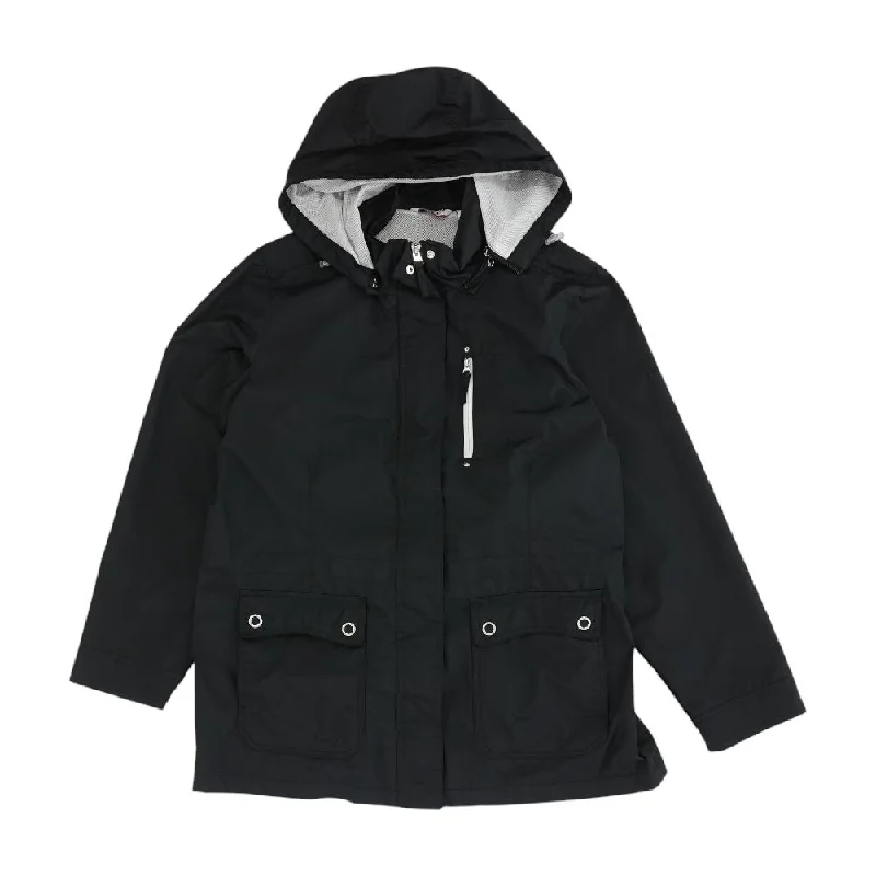 classic trench coatBlack Solid Jacket