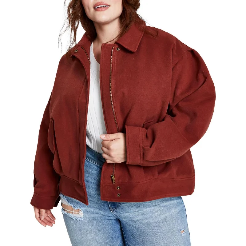 long coatAnd Now This Womens Plus Solid Outerwear Bomber Jacket