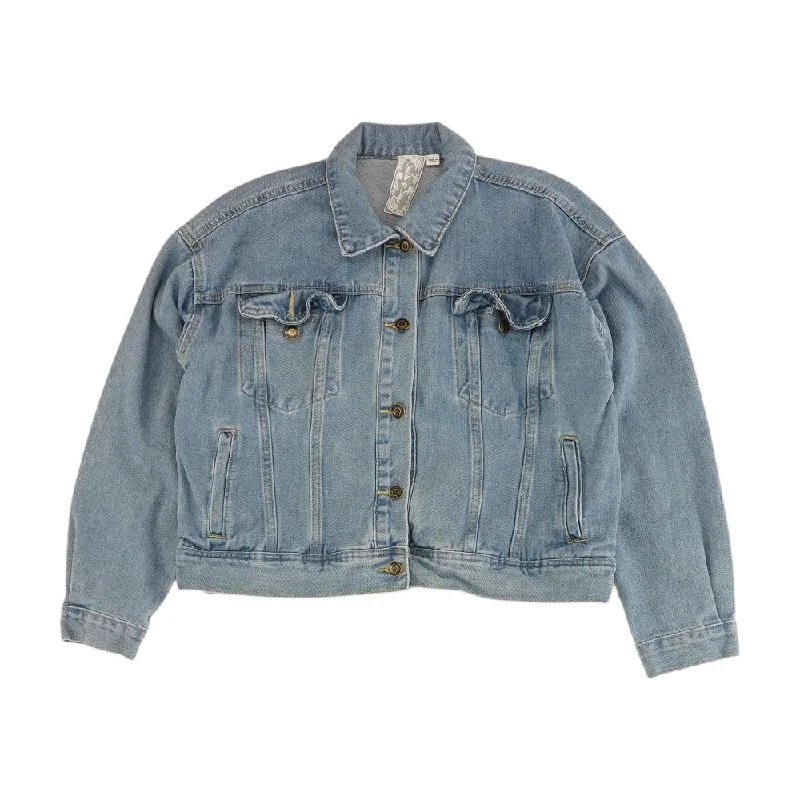 insulated jacketBlue Solid Denim Jacket