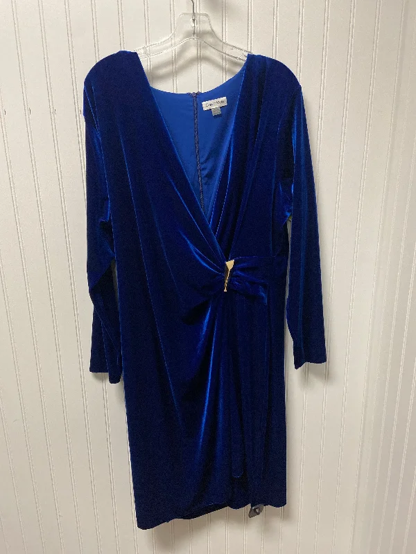 casual dressDress Party Midi By Calvin Klein In Blue, Size: 1x