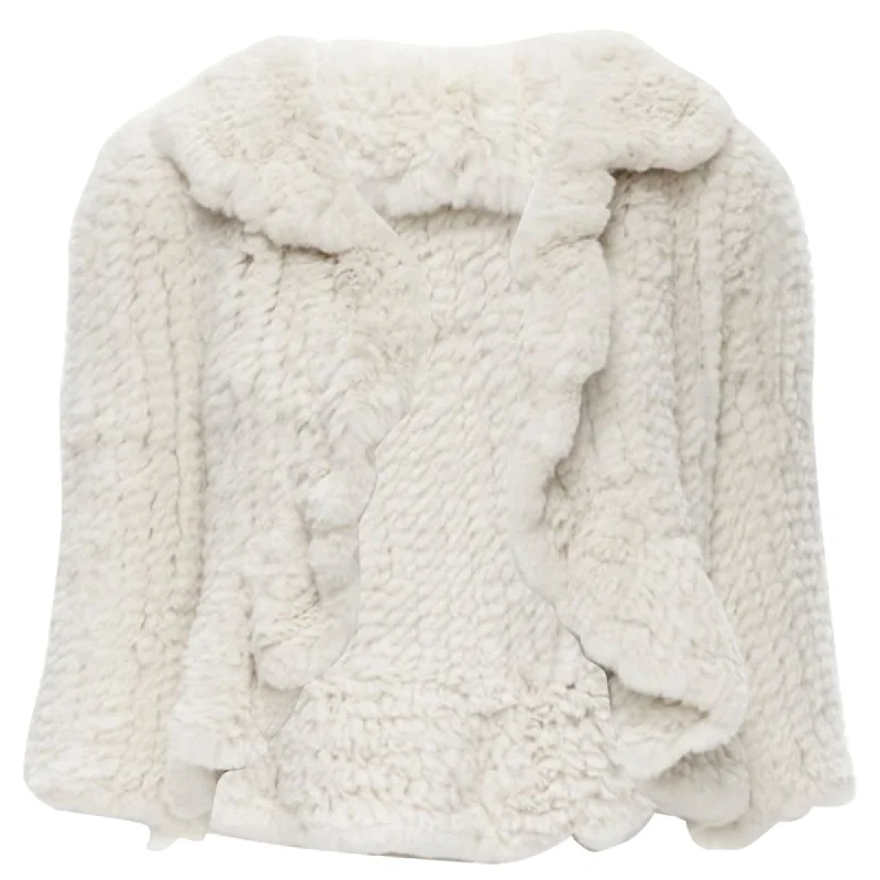 Matthew Williamson rabbit fur ruffle collar short jacket