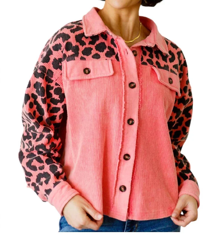 Free Spirit Animal Print Jacket In Pink