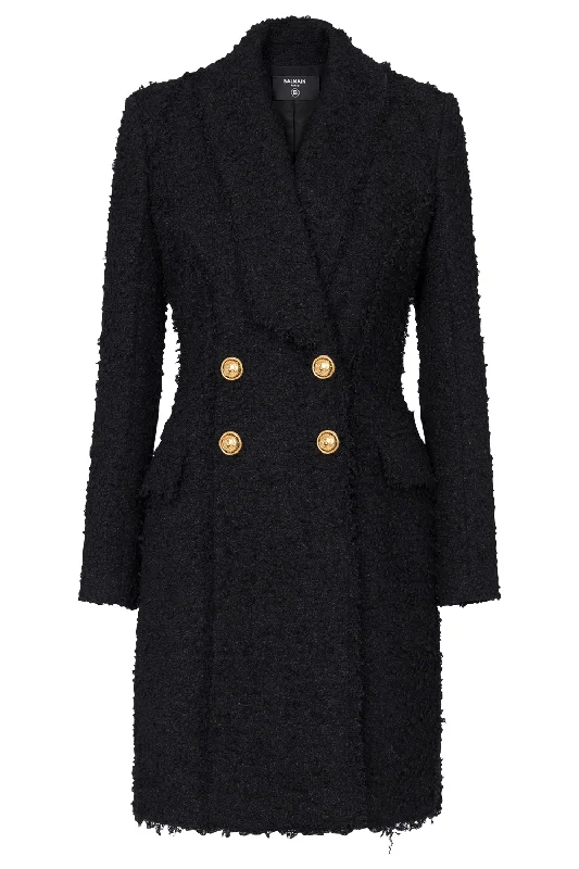 sleek trench coatFour Button Tweed Coat