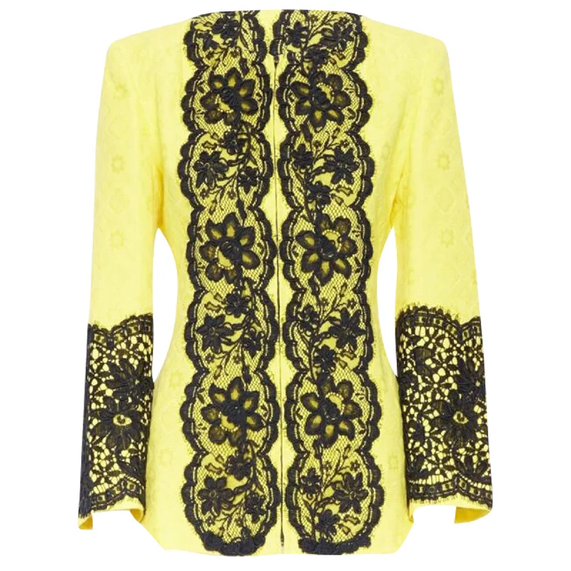 Christian Lacroix cotton floral jacquard lace padded jacket