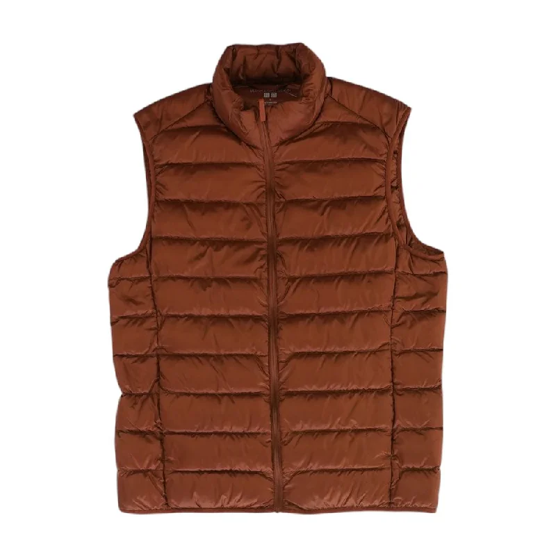 functional coatBrown Solid Puffer Vest