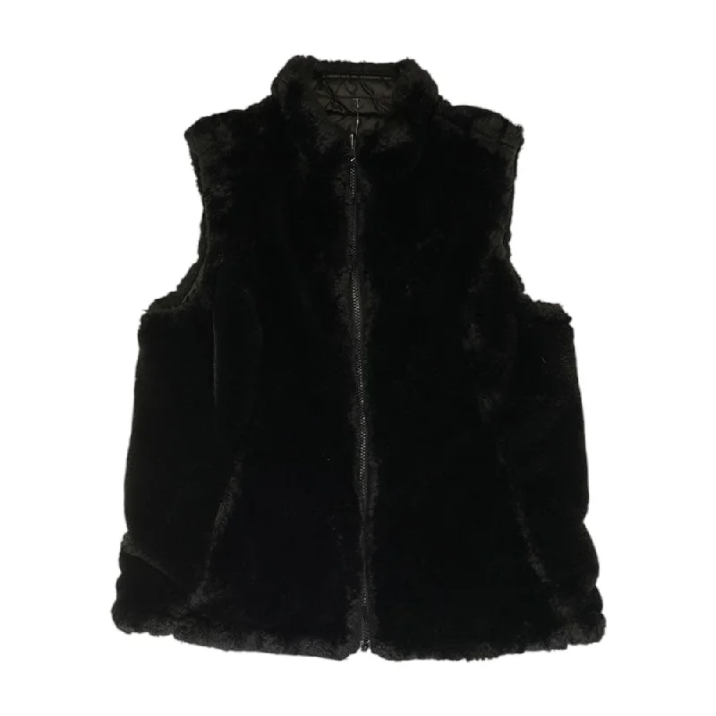 winter coatBlack Solid Fur Vest