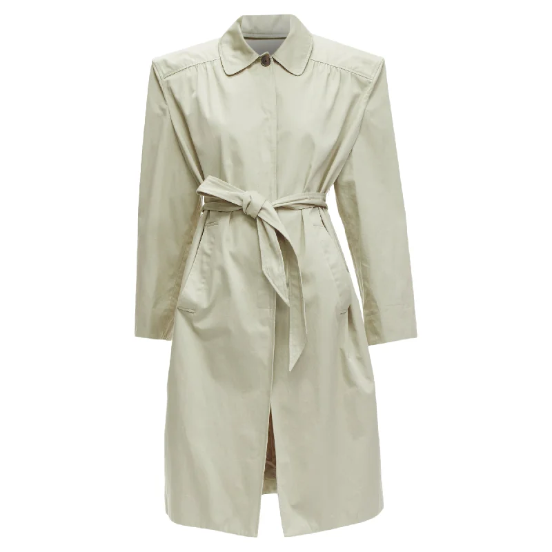 Balenciaga Demna boxy oversized shoulder belted trench coat