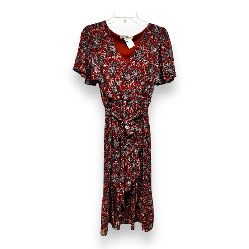 puff sleeve dressDress Casual Midi By Rewind In Orange, Size: L